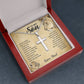 To My Son, This Old Lion Will Always Have Your Back - Cross Necklace