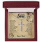 To My Son, This Old Lion Will Always Have Your Back - Cross Necklace