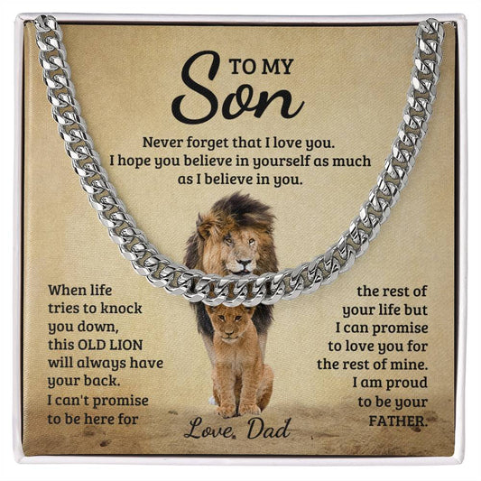To My Son, Never Forget That I Love You - Cuban Chain