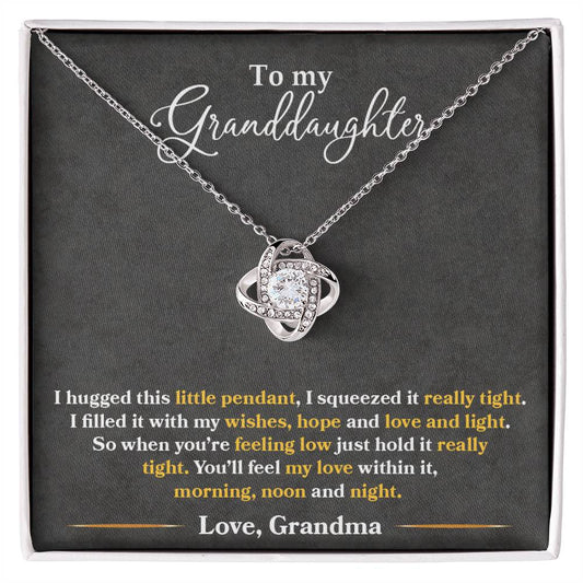 To My Granddaughter, You'll Feel My Love Within This - Love Knot Necklace